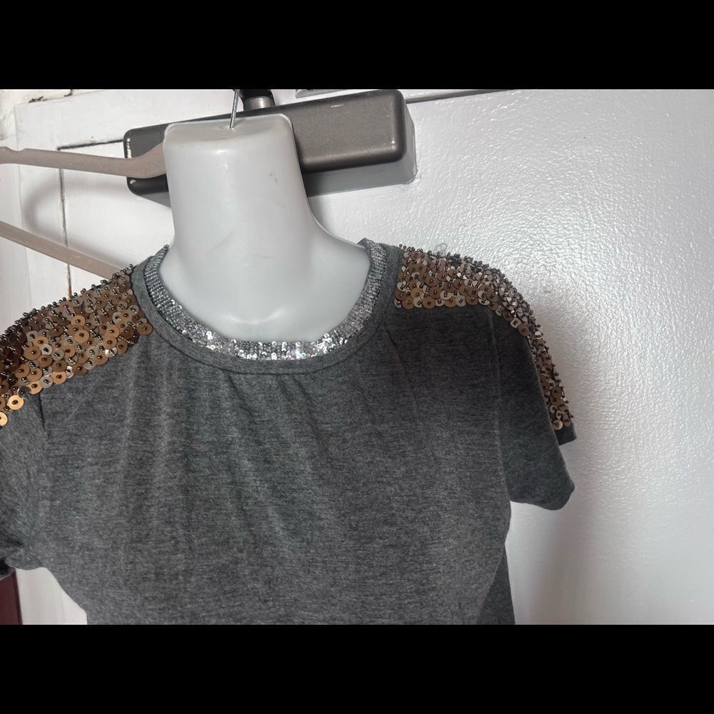claudie pierlot sequin dress shirt flowy top cute blouse